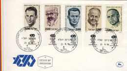 1978-Israele Lettera Fdc Affrancata S.5v.con Bandeletta "Personalita' Israeliane - FDC