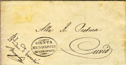 1876-piego Municipale Diretto A Cuvio Con Bollo Ovale "giunta Municipale Di Cara - Poststempel