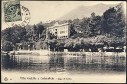 1908-cartolina Viaggiata"Cadenabbia Como, Villa Carlotta Vista Dal Lago " - Como