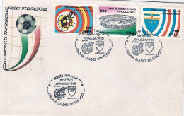 1990-busta Affrancata 3 Valori "Italia 90",annullo Figurativo Verona,stadio Bent - 1981-90: Poststempel