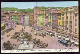 1908-Genova Piazza Caricamento, Con Annullo Di S.Ilario Di Nerviano - Genova (Genoa)