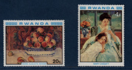 Rwanda, **, Yv 949, 952, Mi 1059, 1062, SG 996, 999, Renoir, Mary Cassatt, - Ongebruikt