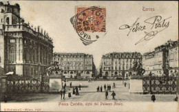 1901-Torino Piazza Castello Vista Da Palazzo Reale Diretta A Fermo Posta A Paler - Other & Unclassified