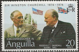 ANGUILLA 1974 Birth Centenary Of Sir Winston Churchill - 20c. - Churchill With Roosevelt MNH - Anguilla (1968-...)