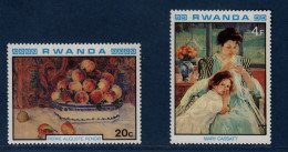 Rwanda, **, Yv 949, 952, Mi 1059, 1062, SG 996, 999, Renoir, Mary Cassatt, - Impressionismus