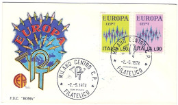 1972-Europa Cept Su Fdc Illustrata - FDC