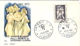 1972-Antonio Canova Su Fdc Illustrata - FDC