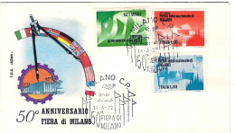 1972-50 Fiera Internazionale Di Milano Su Fdc Illustrata,cachet - FDC