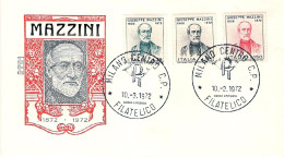 1972-Giuseppe Mazzini Su Fdc Illustrata - FDC