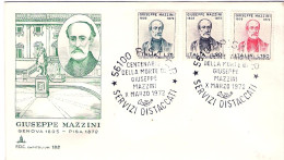 1972-Giuseppe Mazzini Su Fdc Illustrata,cachet - FDC