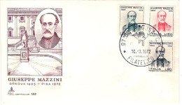 1972-Giuseppe Mazzini Su Fdc Illustrata - FDC