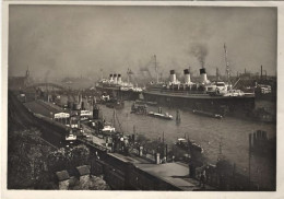 1937-Germania Cartolina Foto Di Amburgo Veduta Del Porto Hamburg Blick Auf Den H - Other & Unclassified