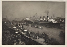 1937-Germania Cartolina Foto Di Amburgo Veduta Del Porto Hamburg Blick Auf Den H - Autres & Non Classés