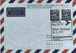 1971-Autriche Osterreich Austria Volo Speciale DC9 Vienna-Milano Del 30 Agosto - Covers & Documents