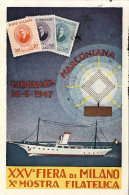 1947-cartolina Commemorativa Giornata Marconiana X Mostra Filatelica-XXV Fiera D - Milano