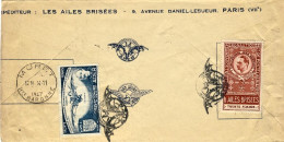 1947-France Francia Busta Illustrata Cinquantenario De I^volo Meccanico Ader,al  - 1921-1960: Période Moderne