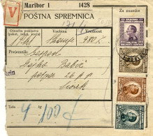 1925-Jugoslavija Jugoslavia Ricevuta Con Affrancatura Multipla - Other & Unclassified