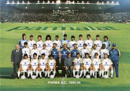 1996-cartolina Foto Squadra Di Calcio Parma A.C.1995-1996,annullo Figurato Parma - Fussball