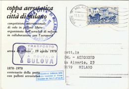 1970-bollo Trasporto Speciale Con Aerostato BULOVA Cartolina Illustrata Coppa Ae - 1961-70: Poststempel