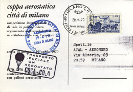 1970-bollo Trasporto Speciale Con Aerostato COCA COLA Cartolina Illustrata Coppa - 1961-70: Poststempel