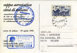 1970-bollo Trasporto Speciale Con Aerostato KAMBUSA Cartolina Illustrata Coppa A - 1961-70: Poststempel