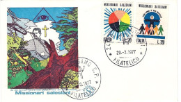 1977-s.2v."Missionari Salesiani"su Fdc Illustrata,annullo Cachet - FDC