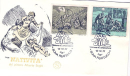 1977-s.2v."Natale"su Fdc Illustrata,annullo Cachet - FDC