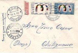 1957-s.2v."Europa"su Fdc Viaggiata - FDC