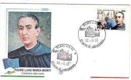 2000-s.1v."Padre Luigi Maria Monti"su Fdc Illustrata Viaggiata, Annullo Commemor - FDC