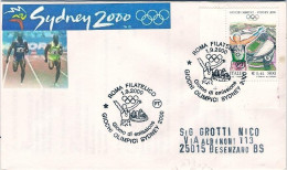2000-L.800 Giochi Olimpici Sydney Su Fdc Illustrata Viaggiata,annullo Commemorat - FDC