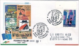 2000-s.1v."Anno Felliniano"fdc Illustrata Viaggiata,annullo Commemorativo - FDC