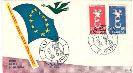 1958-s.2v."Europa Unita"fdc Illustrata,annullo Commemorativo - FDC