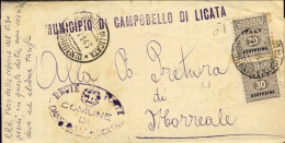 1943-Sicilia AMG OT Piego Municipale Affrancato Con Coppia 30c. Bordo Di Foglio. - Occup. Anglo-americana: Sicilia