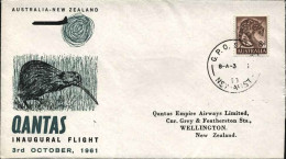 1961-Australia I^volo Qantas Australia-New Zealand Del 3 Ottobre - Aerogramme