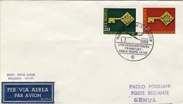 1968-Germania I^volo Lufthansa LH 348 Francoforte-Genova Del 1 Luglio - Lettres & Documents