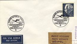 1968-Germania Berlino I^volo Lufthansa Francoforte-Napoli Del 1 Luglio,posta Da  - Storia Postale