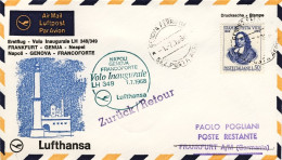 1968-I^volo Lufthansa LH 349 Genova-Francoforte Del 1 Luglio - 1961-70: Marcophilie