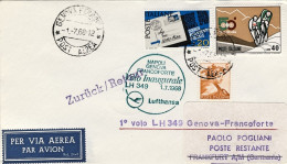 1968-I^volo Lufthansa LH 349 Genova-Francoforte Del 1 Luglio - 1961-70: Poststempel