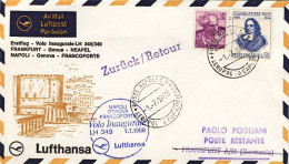 1968-I^volo Lufthansa LH 349 Napoli-Francoforte Del 1 Luglio - 1961-70: Marcophilia