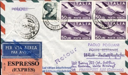 1966-espresso Da Firenze Per Francoforte Manoscritto Boeing 727 P.A.W. - 1961-70: Marcophilia