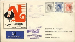 1961-Hong Kong I^volo Lufthansa Hong Kong-Francoforte Del 25 Gennaio,due Valori  - Covers & Documents