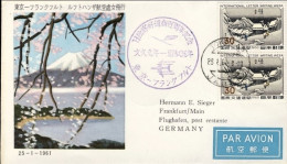 1961-Giappone Japan I^volo Lufthansa Tokyo-Francoforte Del 25 Gennaio - Other & Unclassified