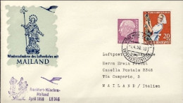 1959-Germania Lufthansa LH346 I^volo Monaco-Milano Del 1 Aprile - Lettres & Documents