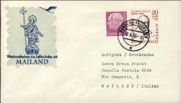 1959-Germany Germania Lufthansa I^volo Amburgo-Milano Del 2 Aprile - Storia Postale