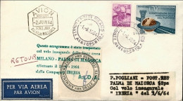 1964-I^volo Iberia Milano-Palma Di Maiorca Del 2 Giugno 64 - 1961-70: Marcophilie