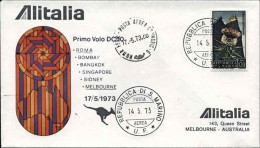 1973-San Marino Aerogramma I^volo DC 10 Alitalia Roma Melbourne Del 17 Maggio - Airmail