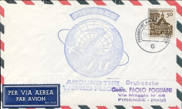 1967-Germania Around The World Flight Francoforte-Roma Jaldel 12 Marzo - Lettres & Documents