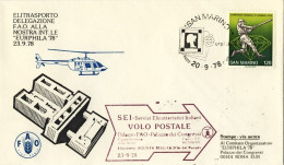 1978-San Marino Aerogramma Elitrasporto Delegazione F.A.O.alla Mostra Internazio - Airmail