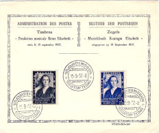 1937-Belgique Belgium Belgio S.2v."Pro Fondazione Musicale Regina Elisabetta"su  - Autres & Non Classés