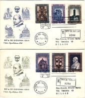 1961-Vaticano 2 Raccomandate Viaggiate Affrancate Con S.6v."Genetliaco Di Papa G - FDC